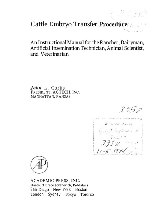 Cattle Embryo Transfer Procedure