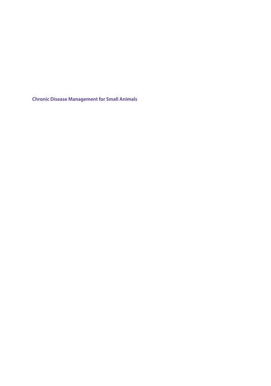 Chronic Disease Management For Small Animals