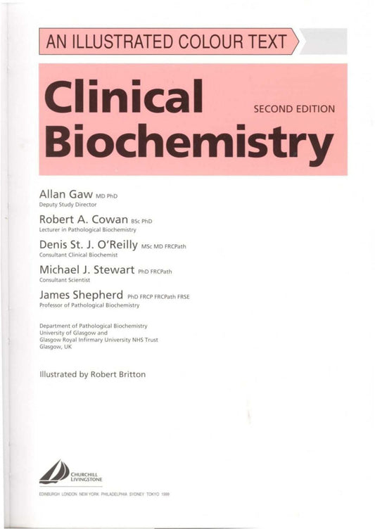 Clinical Biochemistry an Illustrated Colour Text 2nd Edition — front cover