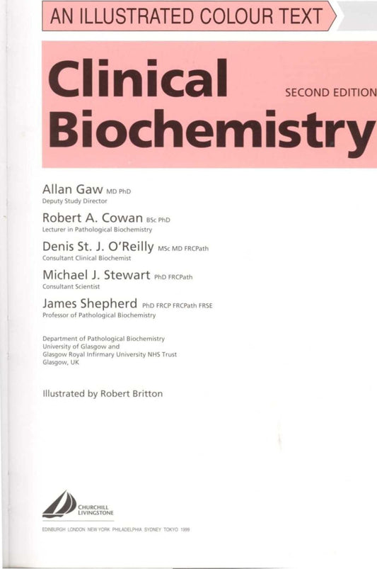 Clinical Biochemistry An Illustrated Colour Text 2nd Edition
