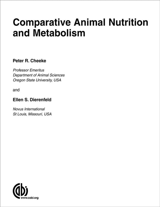 Comparative Animal Nutrition And Metabolism