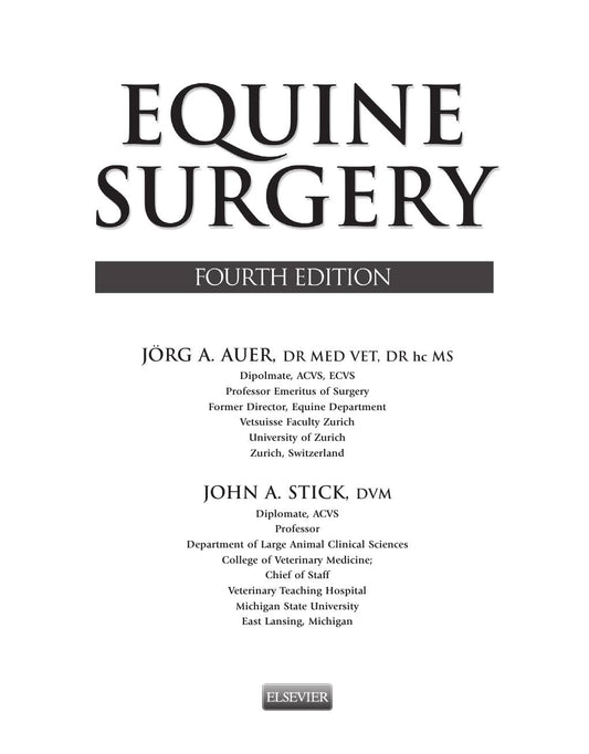 Equine Surgery 4Th Edition