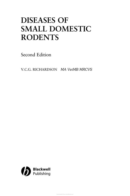 Diseases Of Small Domestic Rodents 2Nd Edition