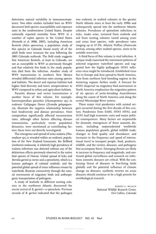Emerging Avian Disease
