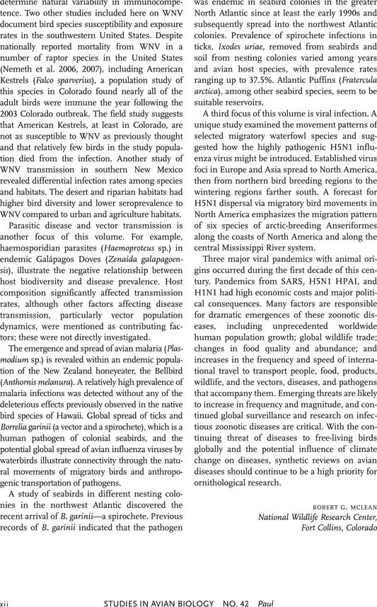 Emerging Avian Disease