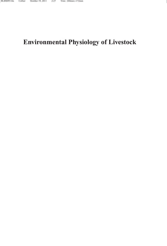 Environmental Physiology Of Livestock