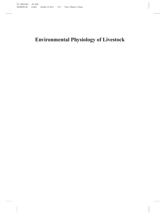 Environmental Physiology Of Livestock