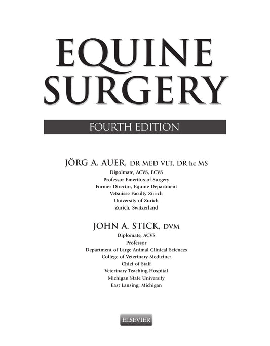 Equine Surgery 4Th Edition