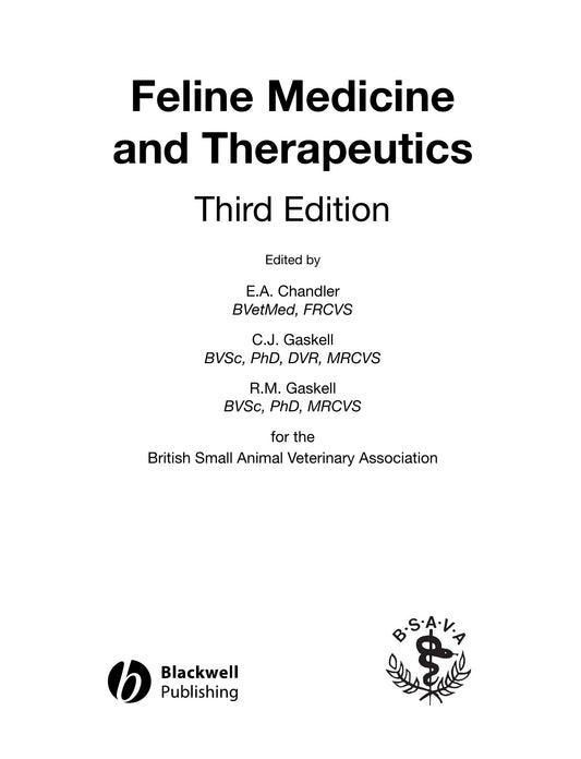 Feline Medicine And Therapeutics 3Rd Edition