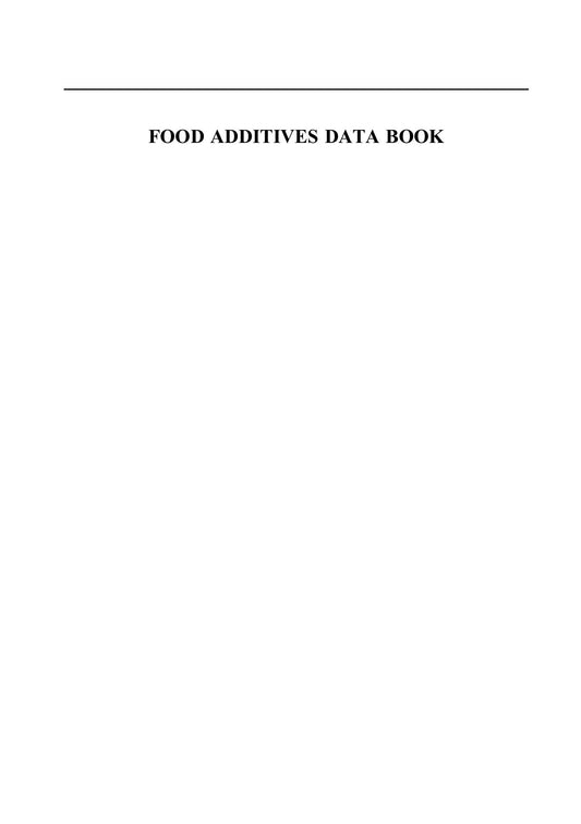Food Additives Data Book 2Nd Edition