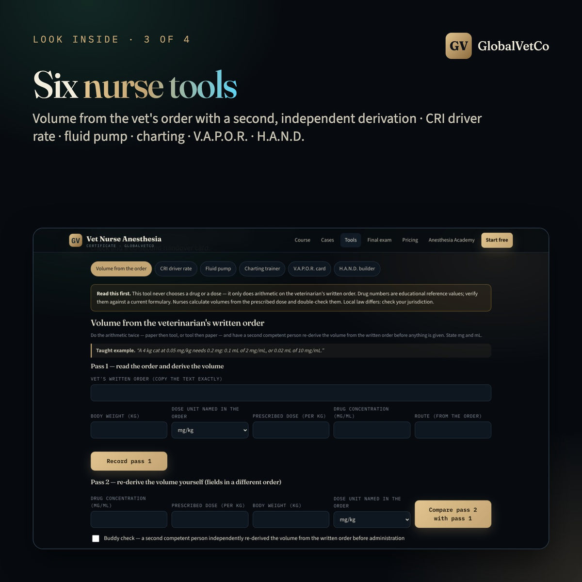 Look inside: six nurse tools, starting with volume from the vet's order