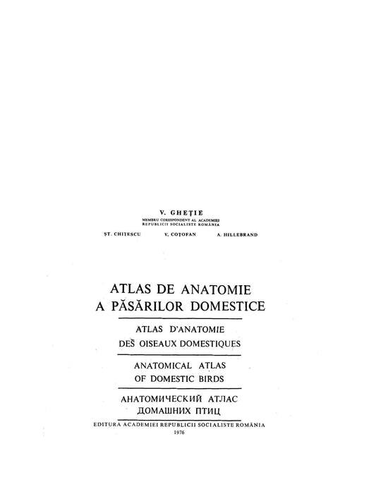 Gheties Anatomical Atlas Of Domestic Birds