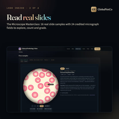 GlobalVet Clinical Pathology Atlas + Microscope Masterclass — look inside 2