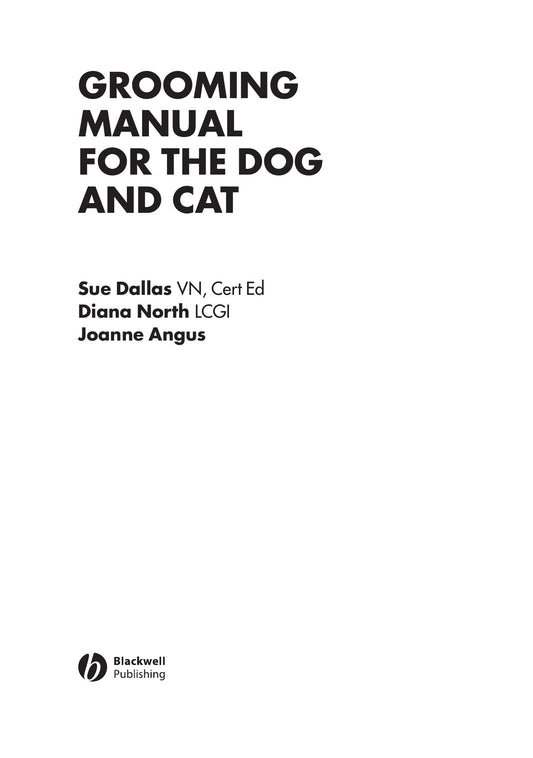 Grooming Manual For The Dog And Cat