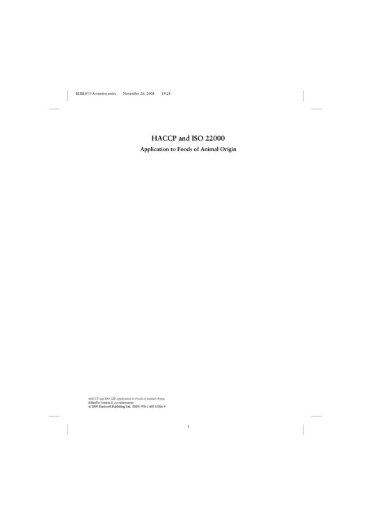 Haccp And Iso 22000 Application To Foods Of Animal Origin