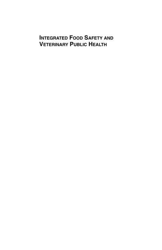 Integrated Food Safety And Veterinary Public Health
