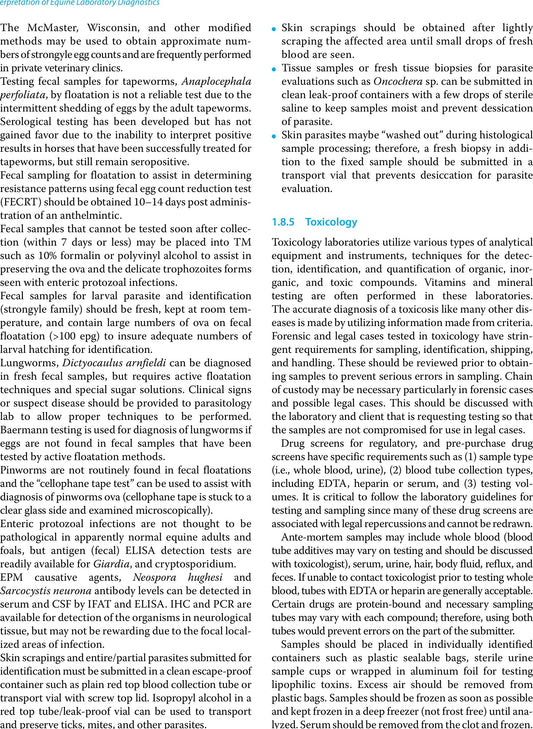 Interpretation Of Equine Laboratory Diagnostics