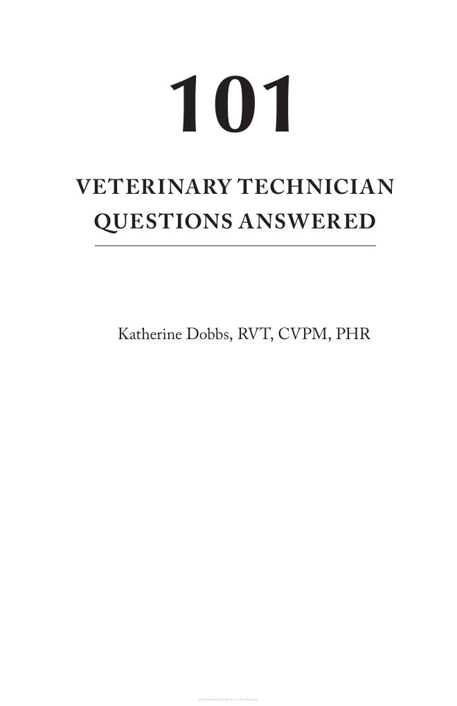 Look Inside sample page 2 - 101 Veterinary Technician Questions Answered