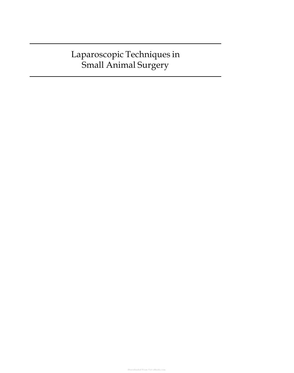 Look Inside sample page 2 - A Colour Book Laparoscopic Techniques in Small Animal Surgery