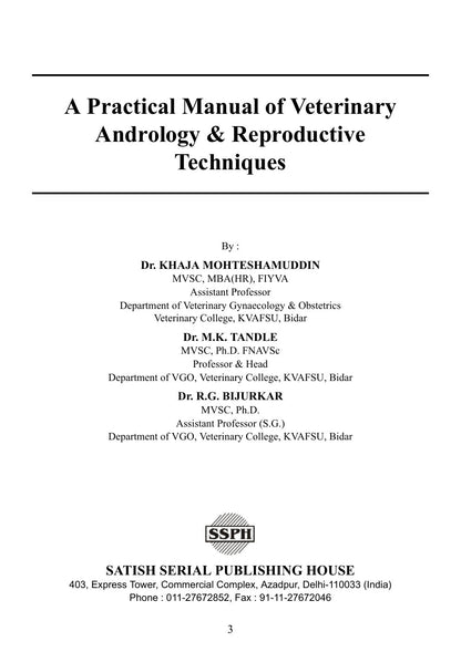 Look Inside sample page 3 - A Practical Manual Of Veterinary Andrology And Reproductive Techniques