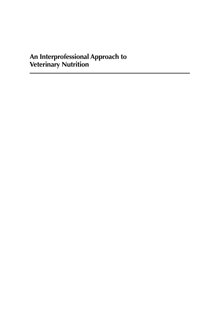 Look Inside sample page 2 - An Interprofessional Approach To Veterinary Nutrition