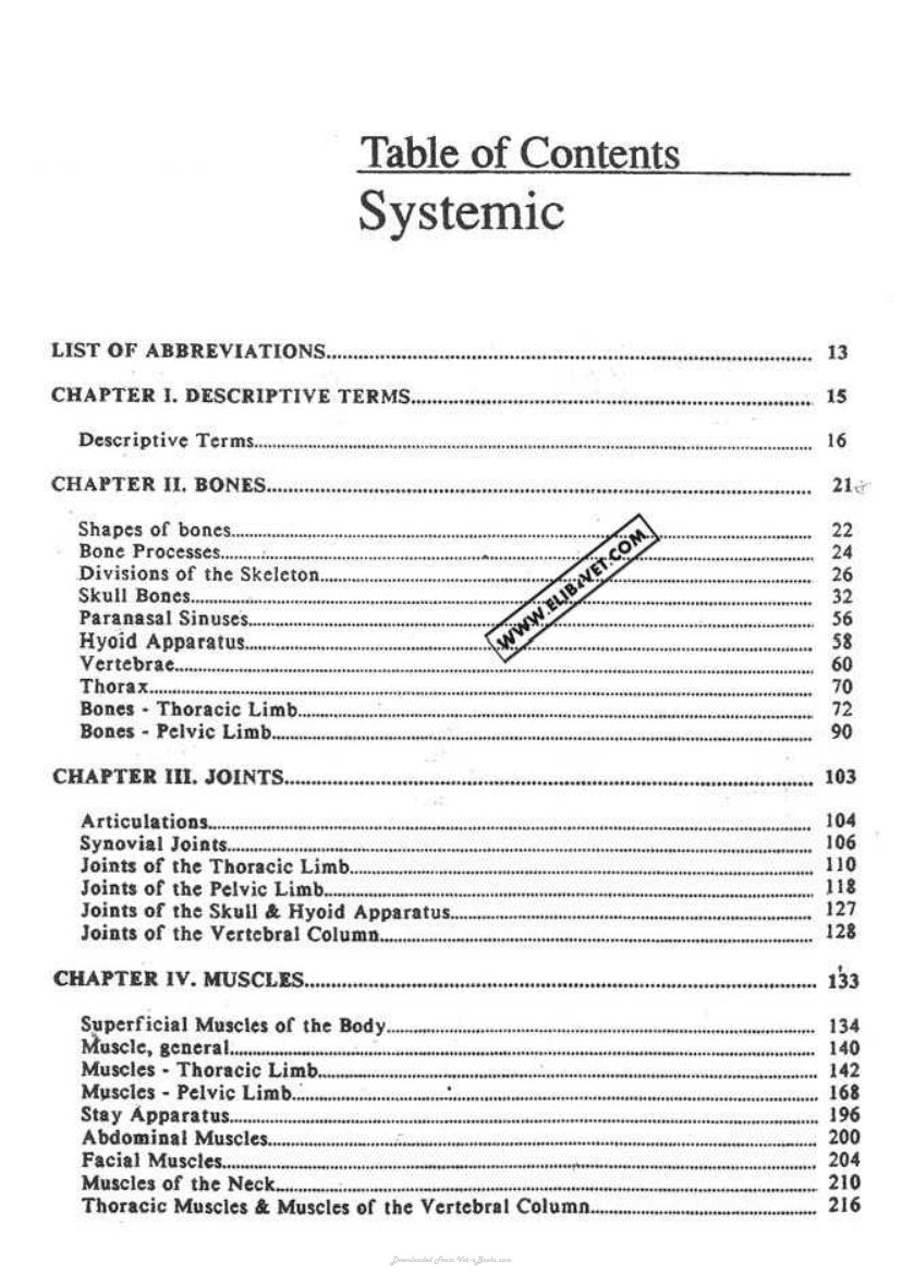 Look Inside page 6 - Anatomy of Domestic Animals Systemic and Regional Approach 5TH Edition