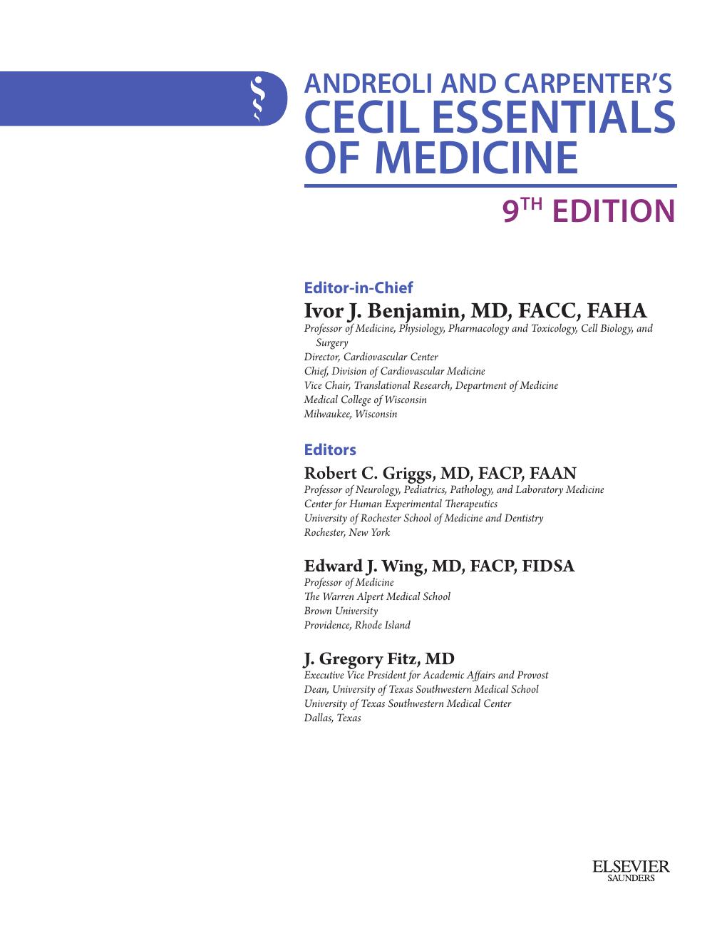Look Inside page 5 - Andreoli and Carpenter's Cecil Essentials of Medicine 9th Edition