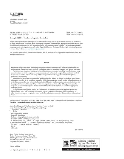 Look Inside page 6 - Andreoli and Carpenter's Cecil Essentials of Medicine 9th Edition
