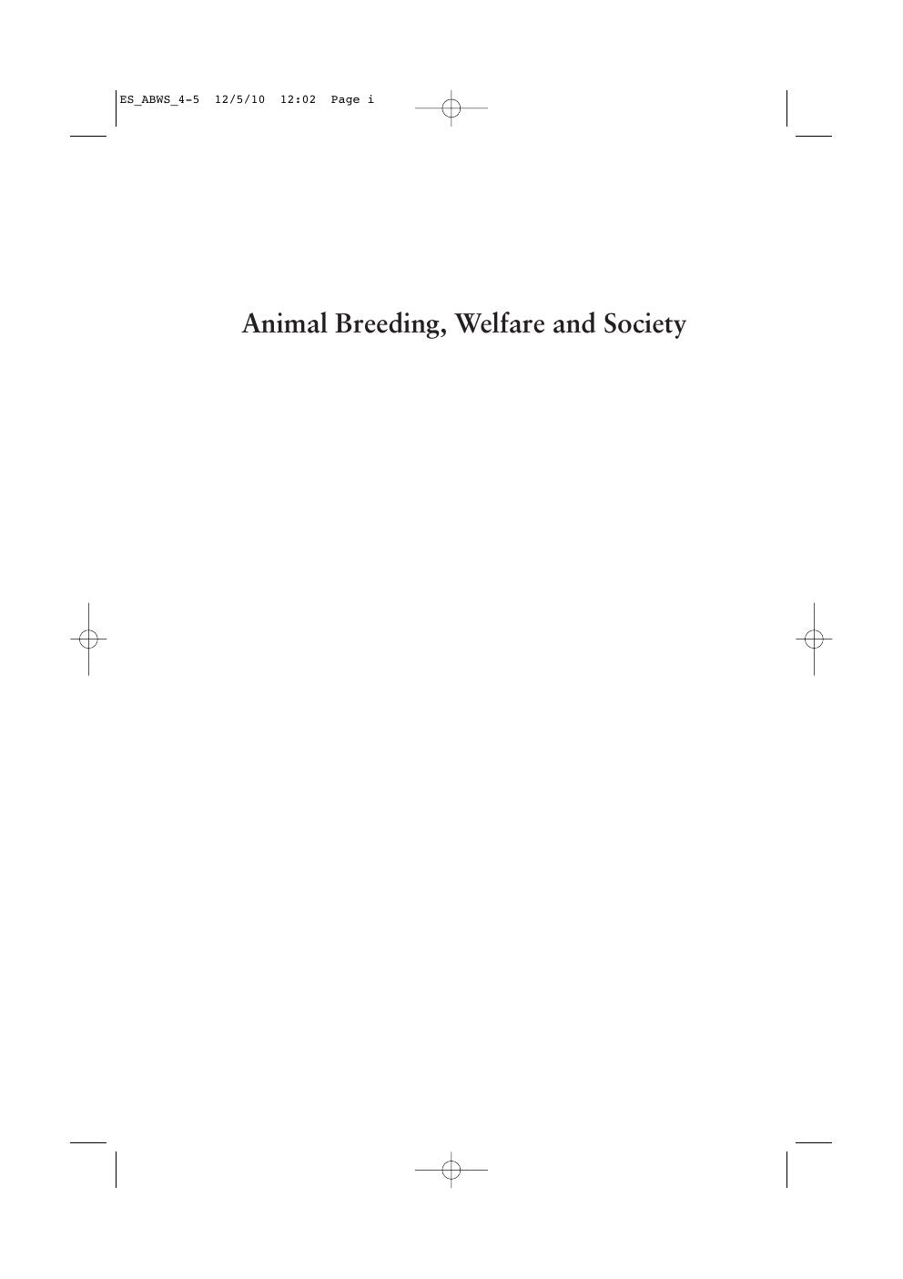 Look Inside sample page 2 - Animal Breeding Welfare and Society