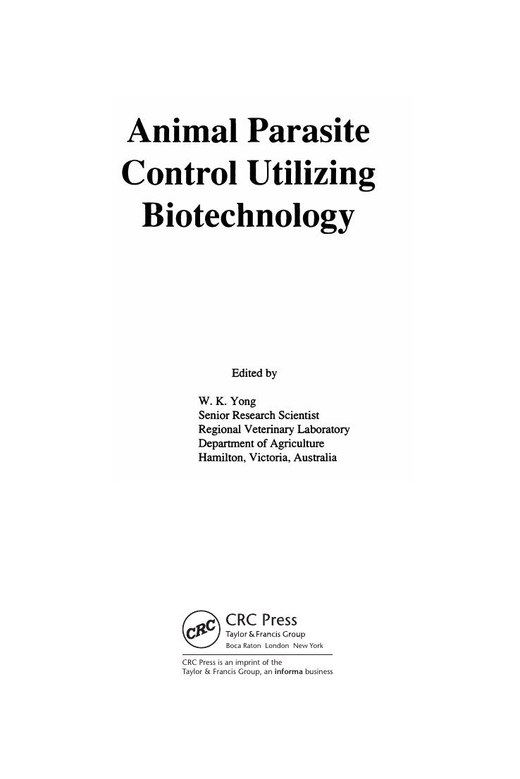 Look Inside sample page 2 - Animal Parasite Control Utilizing Biotechnology