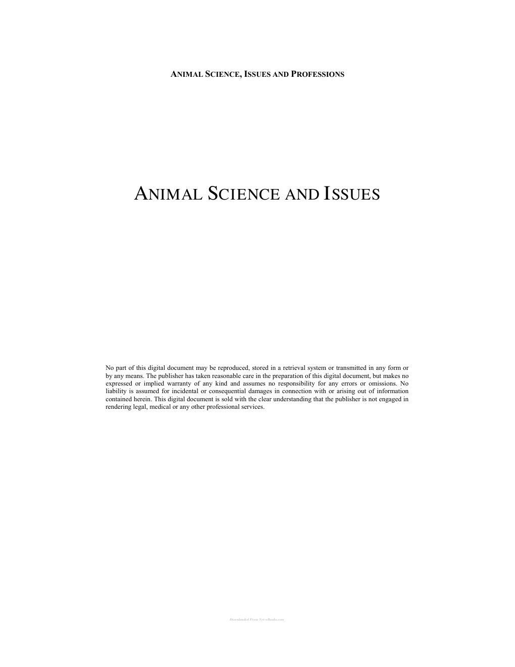 Look Inside sample page 2 - Animal Science And Issues