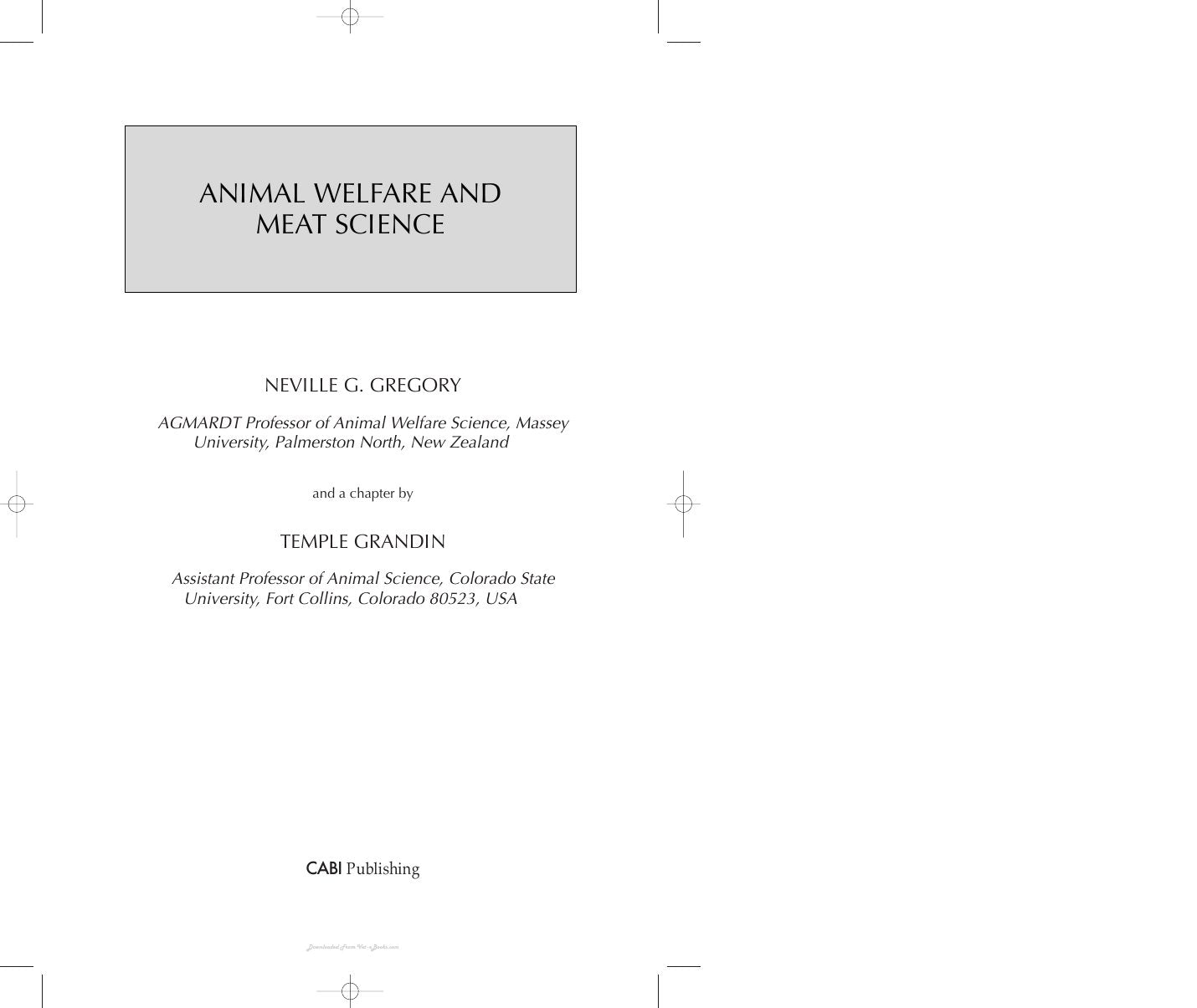 Look Inside sample page 2 - Animal Welfare And Meat Science