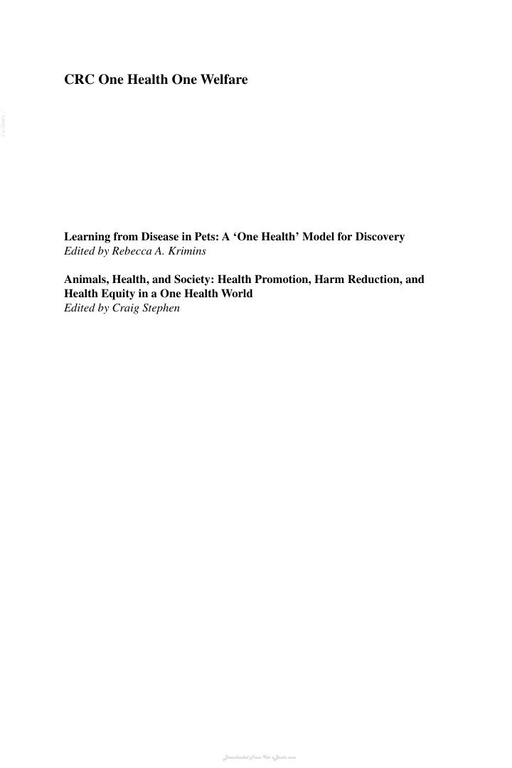 Look Inside sample page 3 - Animals Health And Society Health Promotion Harm Reduction And Health Equity In A One Health Worlds