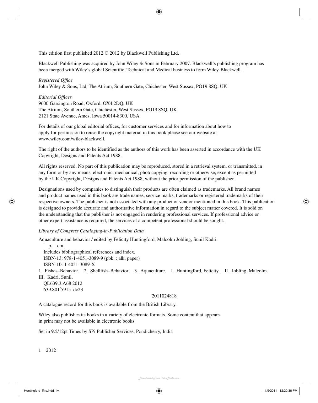 Look Inside sample page 3 - Aquaculture And Behavior