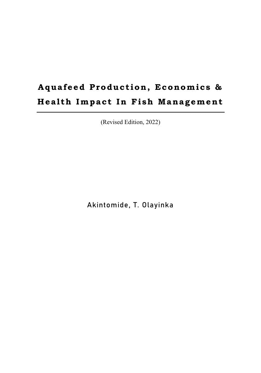 Look Inside sample page 2 - Aquafeed Production Economics And Health Impact On Fish Management