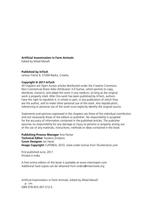 Look Inside sample page 2 - Artificial Insemination In Farm Animals