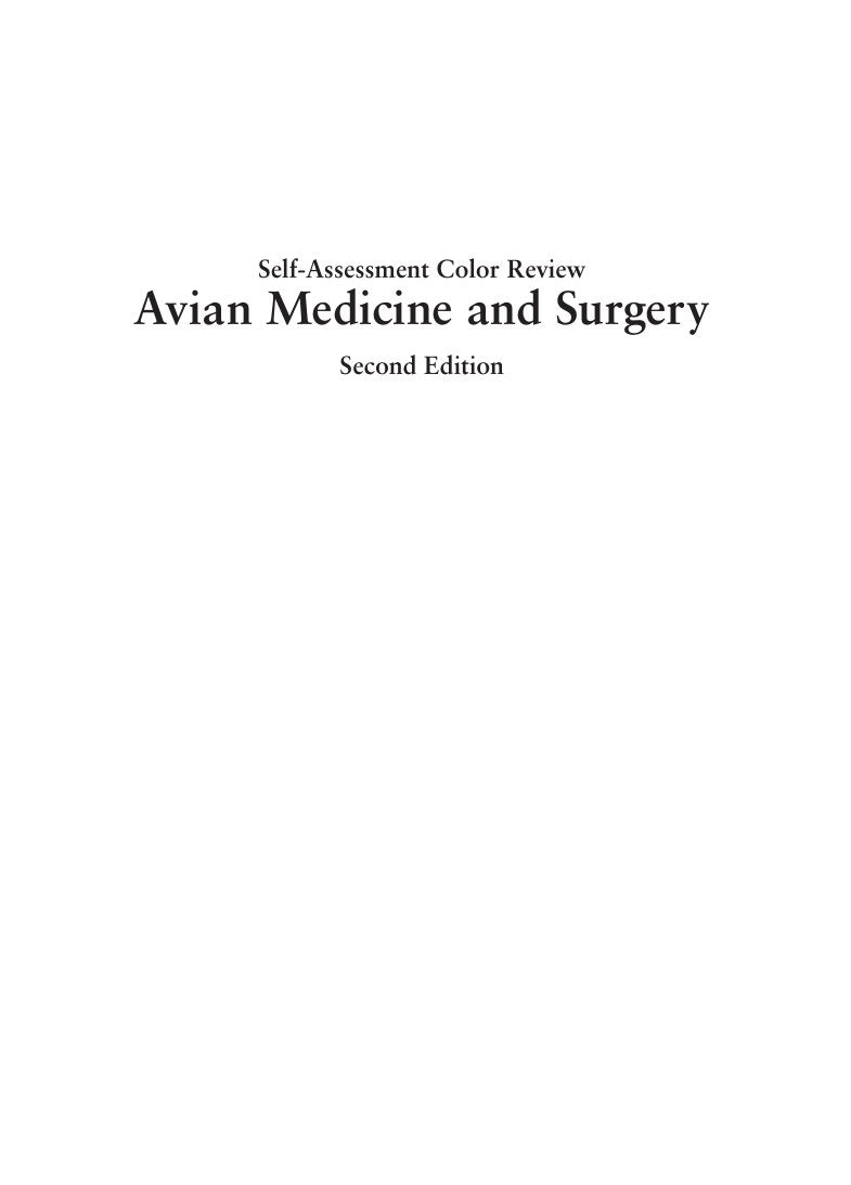 Look Inside sample page 2 - Avian Medicine And Surgery Self Assessment Color Review Second Edition