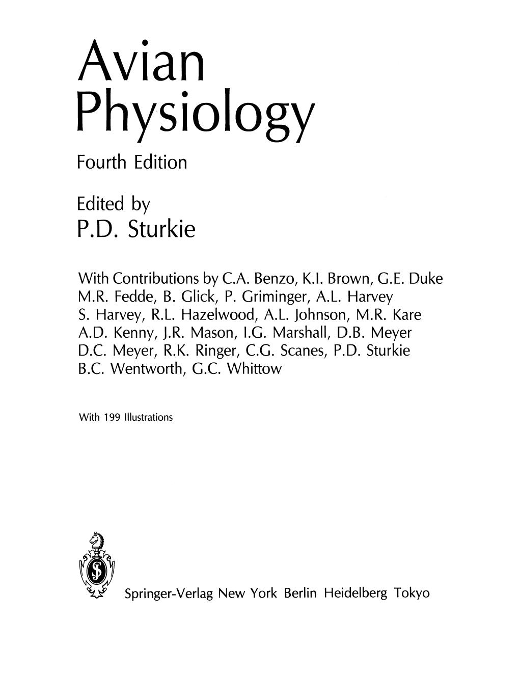 Look Inside sample page 2 - Avian Physiology 4Th Edition
