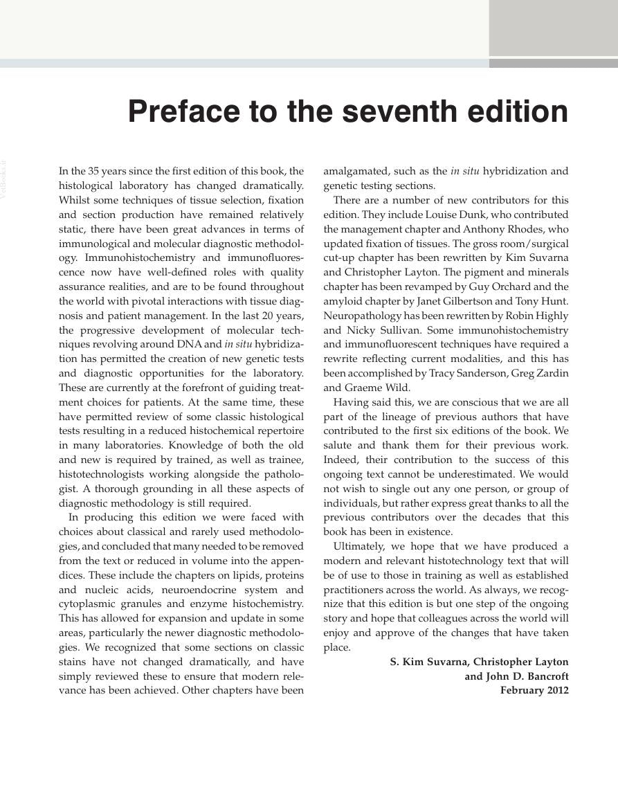 Look Inside page 7 - Bancroft's Theory and Practice of Histological Techniques 7th Edition