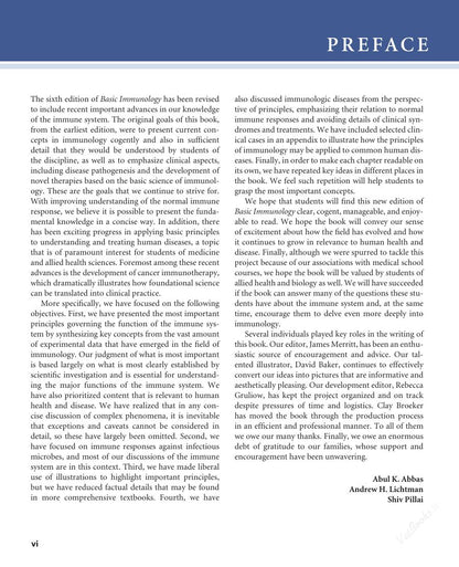 Look Inside page 8 - Basic Immunology: Functions and Disorders of the Immune System 6th Edition