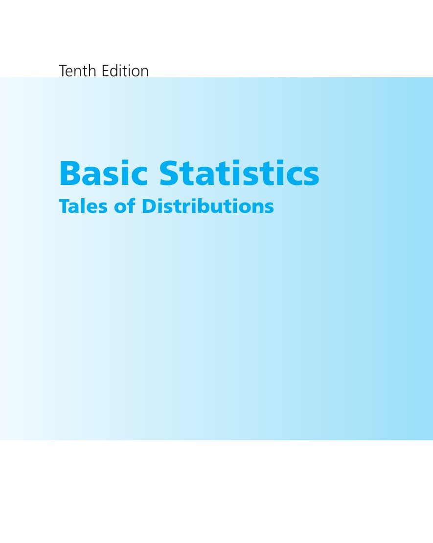 Look Inside page 2 - Basic Statistics Tales Of Distributions 10Th Edition