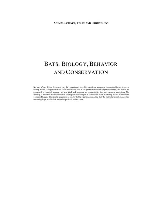 Look Inside sample page 2 - Bats Biology Behavior And Conservation