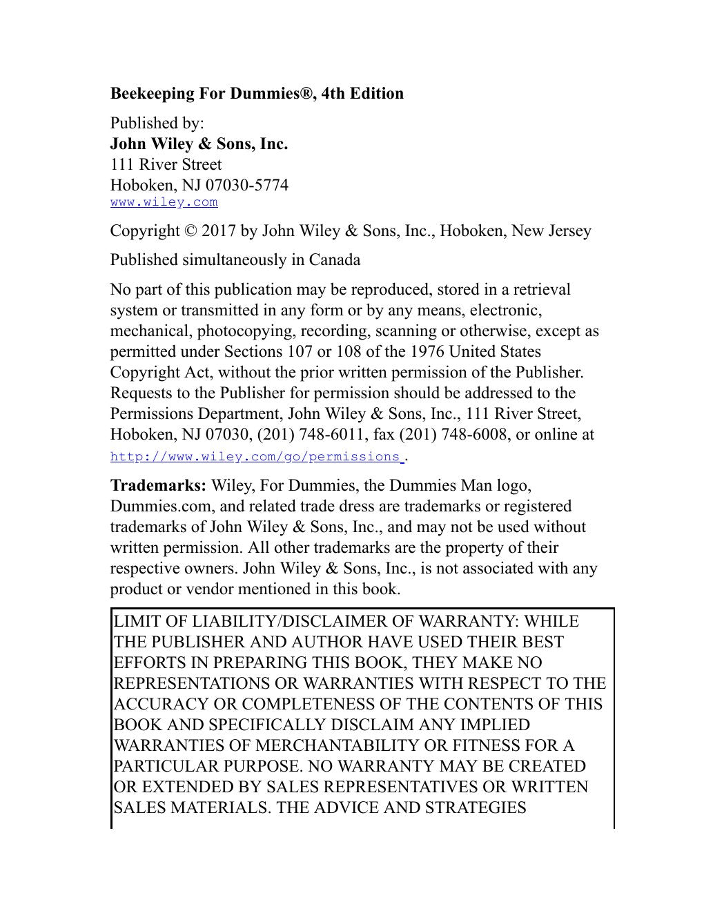 Look Inside sample page 3 - Beekeeping For Dummies 4Th Edition