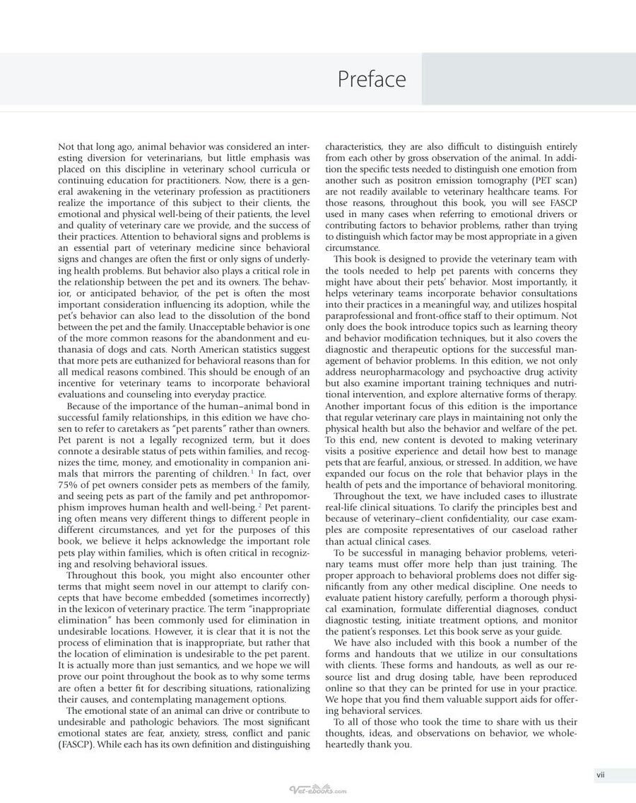 Preview page of Behavior Problems of the Dog and Cat 4th Edition