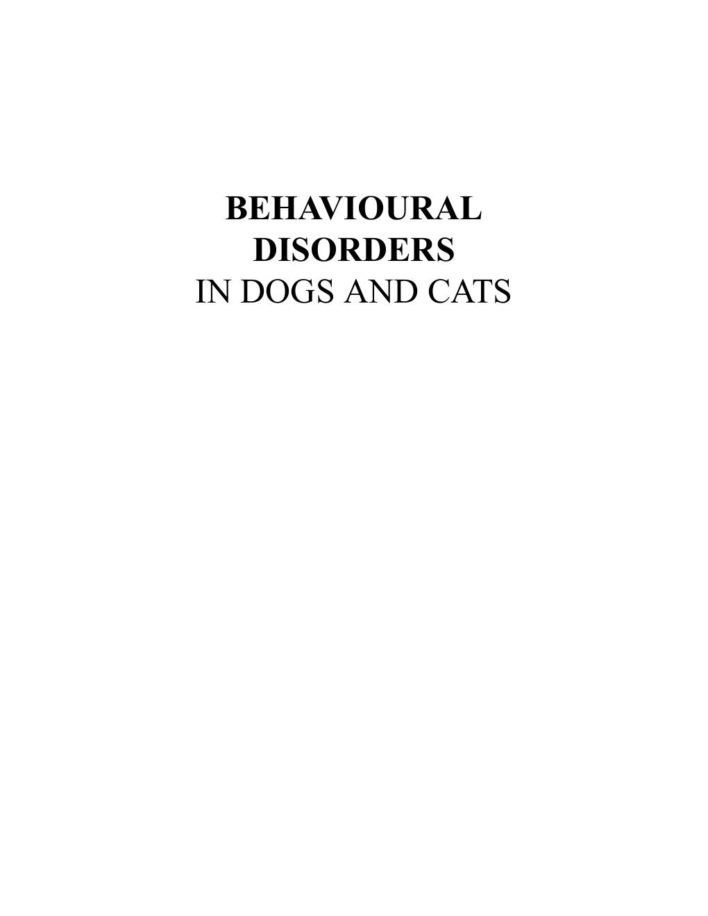 Look Inside sample page 2 - Behavioural Disorders in Dogs and Cats