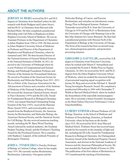 Look Inside page 5 - Biochemistry 8th Edition (Berg, Tymoczko, Gatto, Stryer)