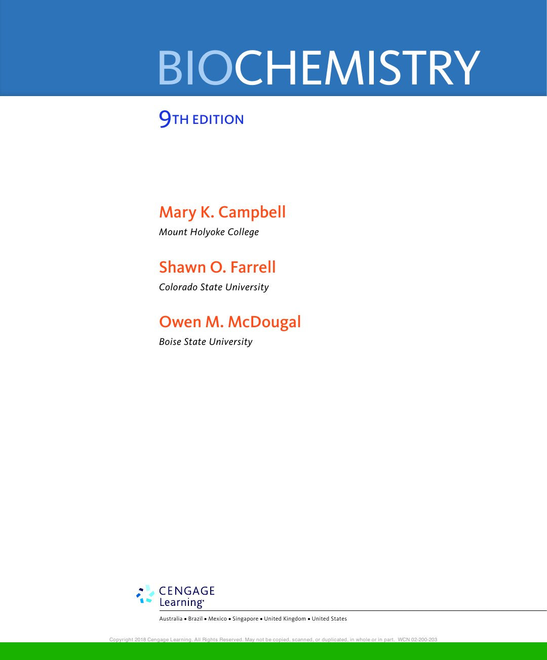 Look Inside page 4 - Biochemistry By Campbell And Farrell 9Th Edition