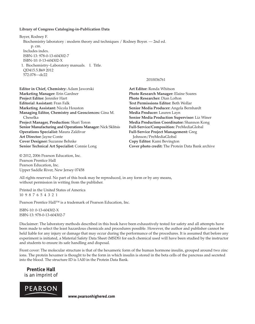 Look Inside sample page 2 - Biochemistry Laboratory Modern Theory And Techniques 2nd Edition