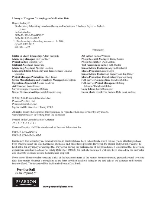 Look Inside sample page 2 - Biochemistry Laboratory Modern Theory And Techniques 2nd Edition