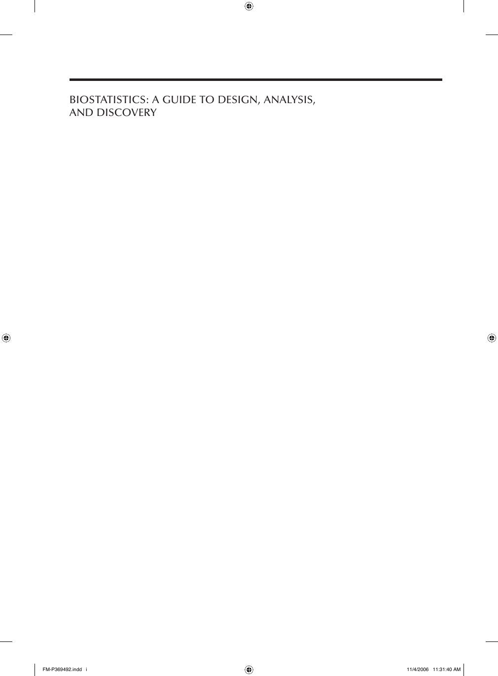 Look Inside sample page 2 - Biostatistics A Guide To Design Analysis And Discovery 2nd Edition
